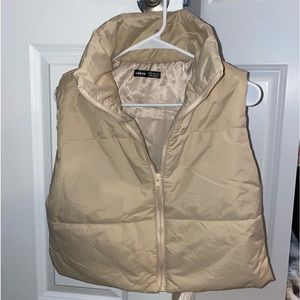 SHEIN cropped tan vest